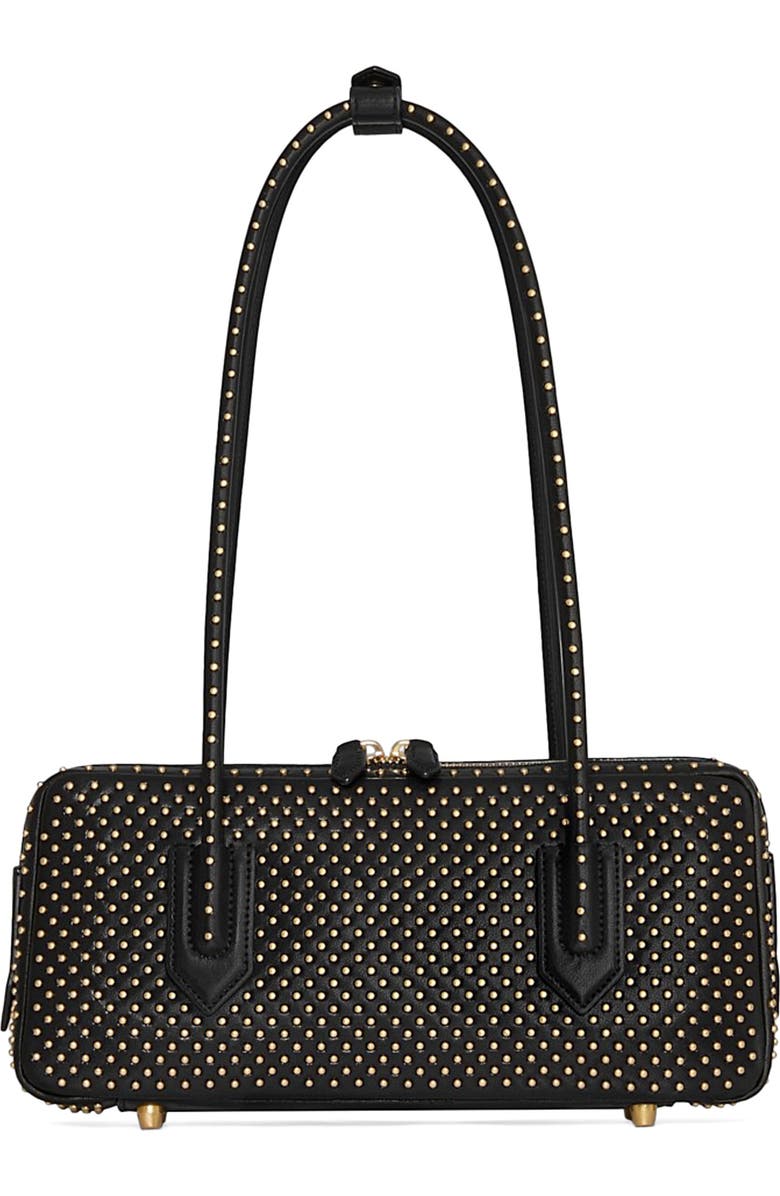 Rebecca Minkoff The Brief Studded Leather Shoulder Bag, Main, color, Black