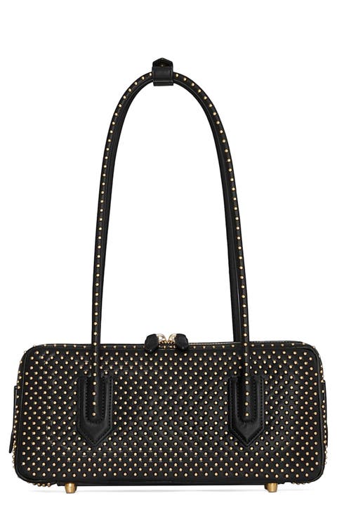 The Brief Studded Leather Shoulder Bag