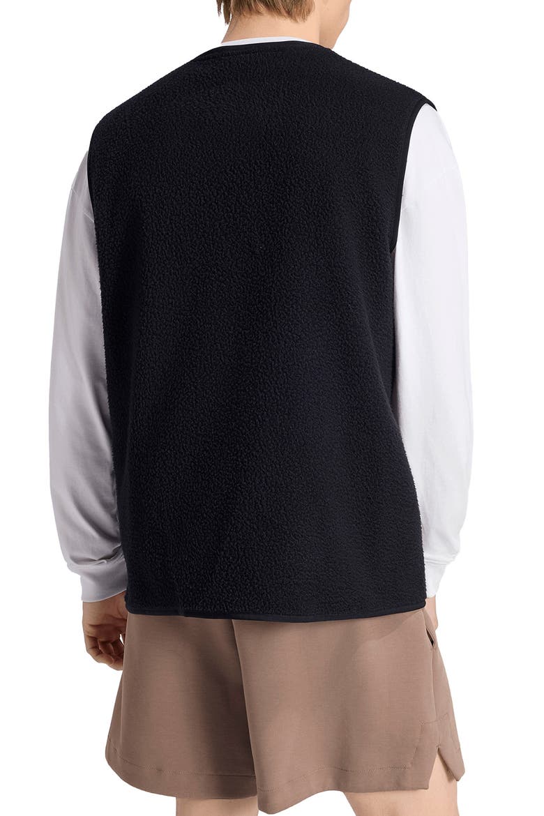 Warm High-Pile Fleece Vest, Alternate, color, BLACK