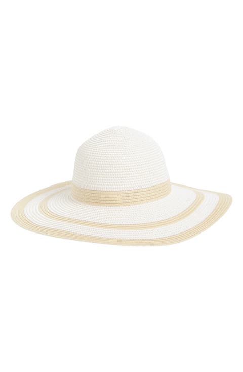 Two-Color Texture Raffia Straw Sun Hat