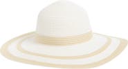 Calvin Klein Two-Color Texture Raffia Straw Sun Hat