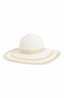 Calvin Klein Two-Color Texture Raffia Straw Sun Hat