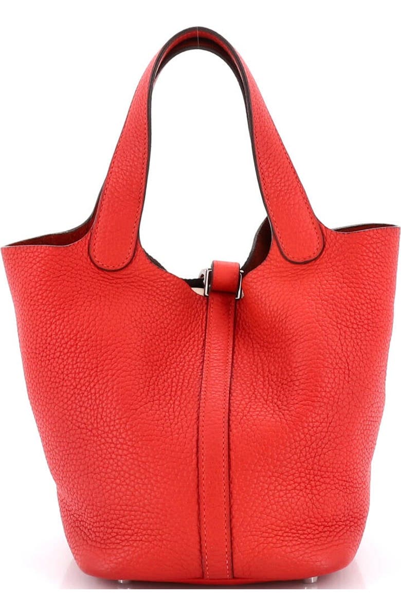 Pre-Owned Hermes Picotin Lock Bag Clemence PM, Alternate, color, Rouge Tomate