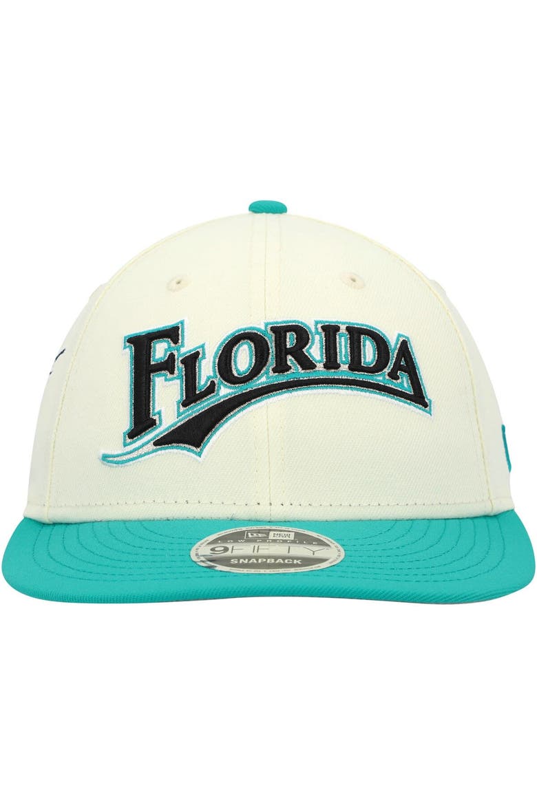 Men's New Era x Felt Cream Florida Marlins Low Profile 9FIFTY Snapback Hat, Alternate, color, Cream