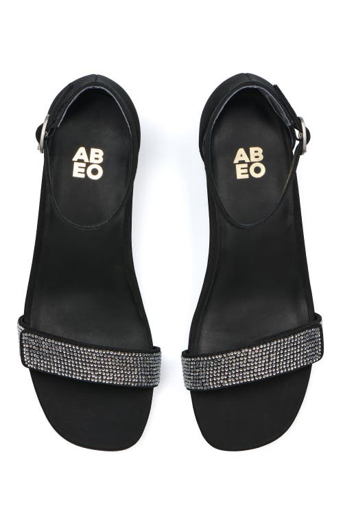 Abeo Avenue Strap Heels In Black Sparkle - Metatarsal