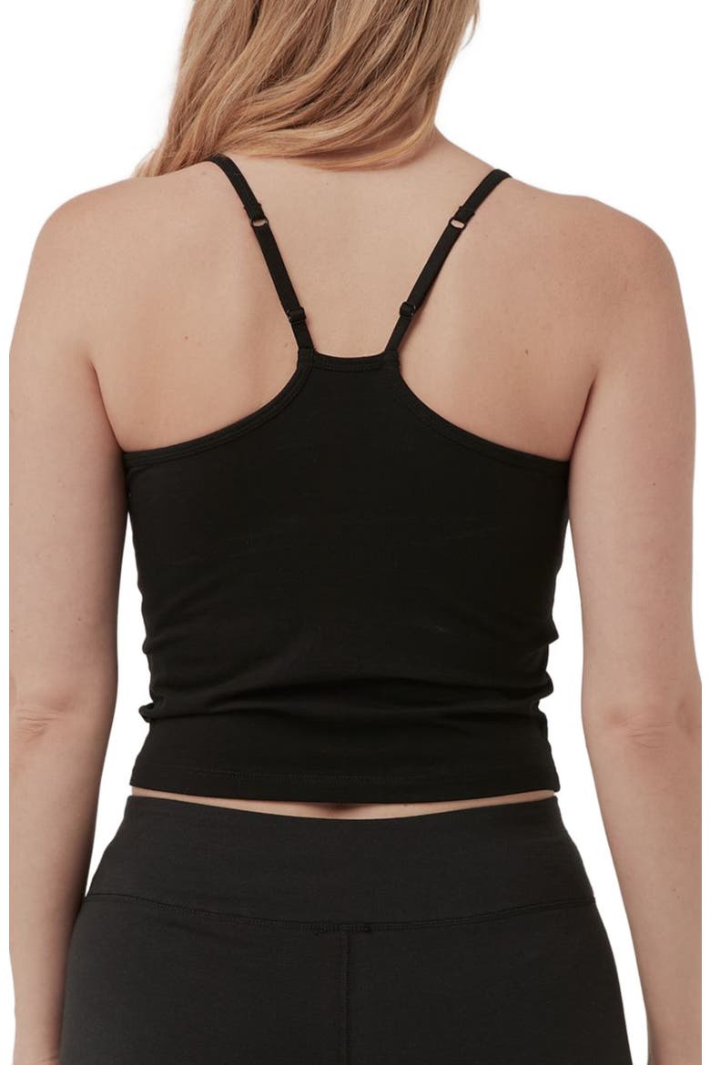 Organic Cotton Everyday Shelf Bra Cropped Camisole 3-Pack, Alternate, color, Black