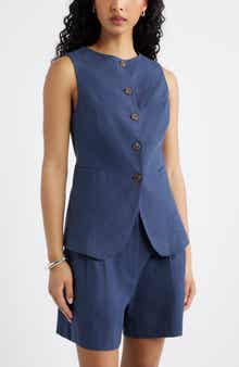 Linen Blend Vest