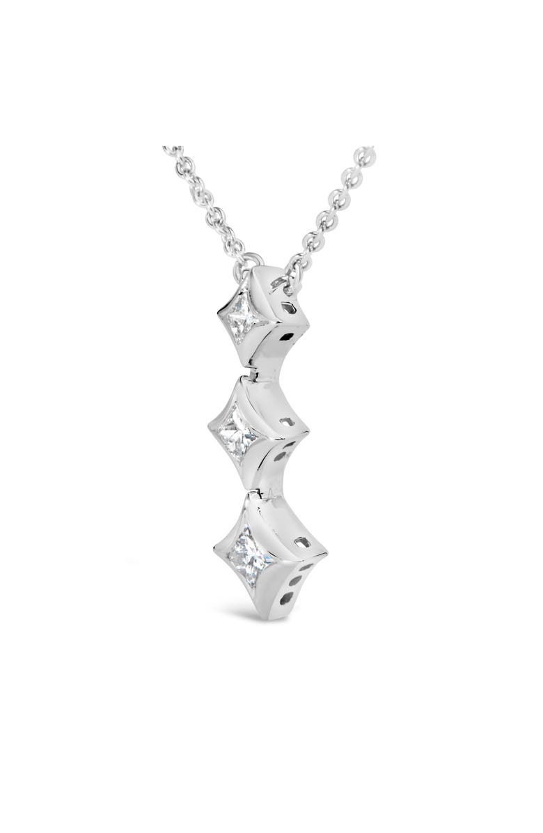 Haus of Brilliance 10K Gold 1/5 Cttw Princess Cut Diamond 3 Stone Drop Pendant Necklace, Alternate, color, White