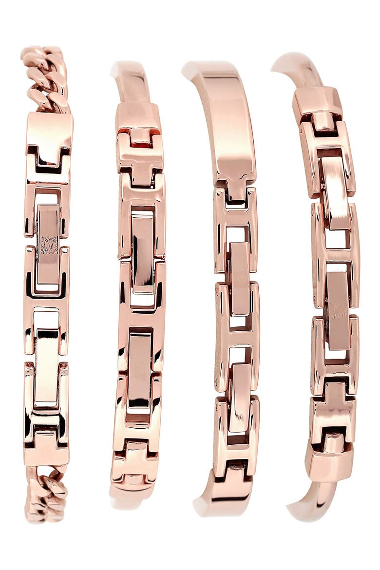 Round Watch & Bangle Set, 32mm, Alternate, color, ROSE GOLD/ IVORY