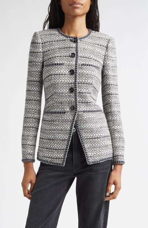 Alessia Metallic Tweed Cutaway Jacket