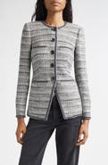 Veronica Beard Alessia Metallic Tweed Cutaway Jacket