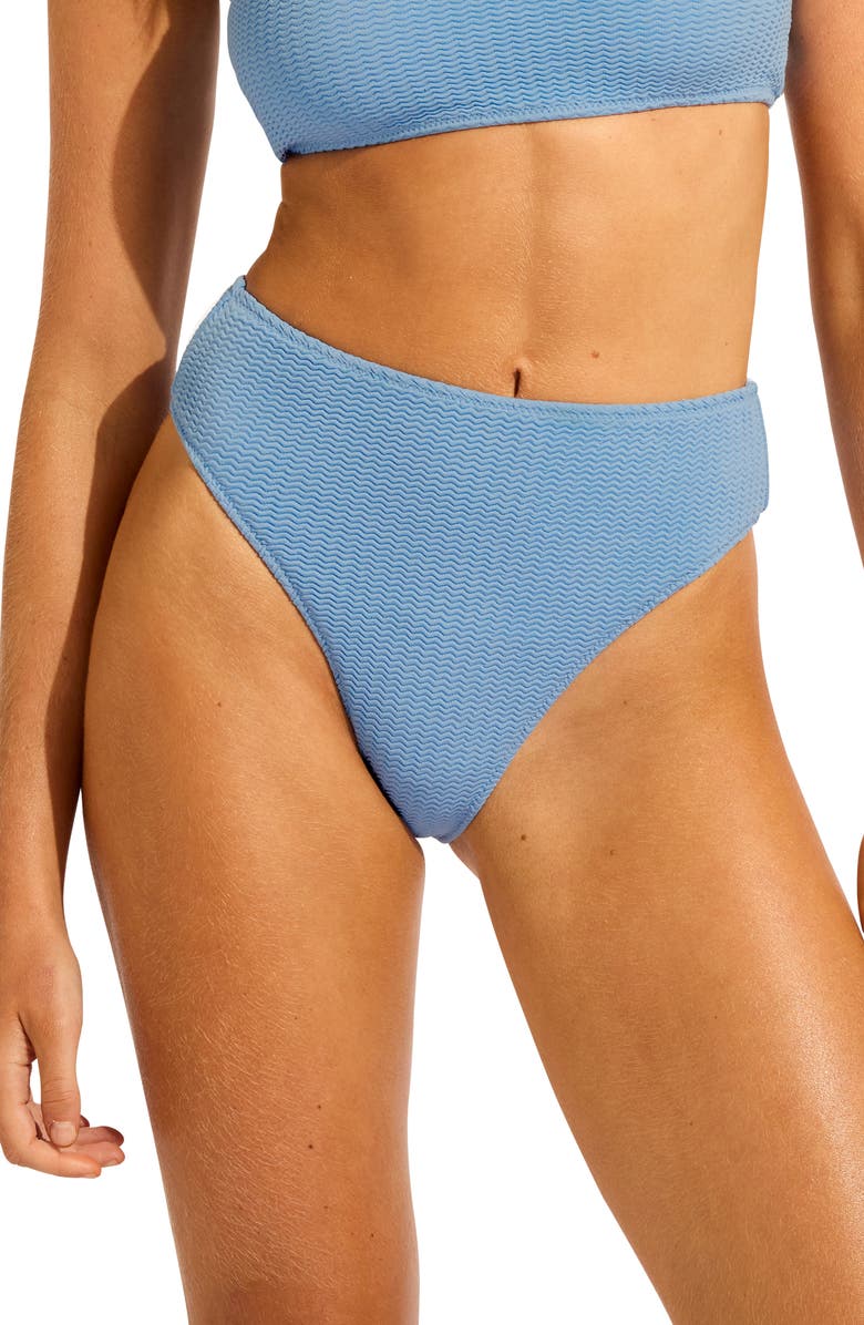 Seafolly Sea Dive High Waist Bikini Bottoms, Main, color, Cornflower
