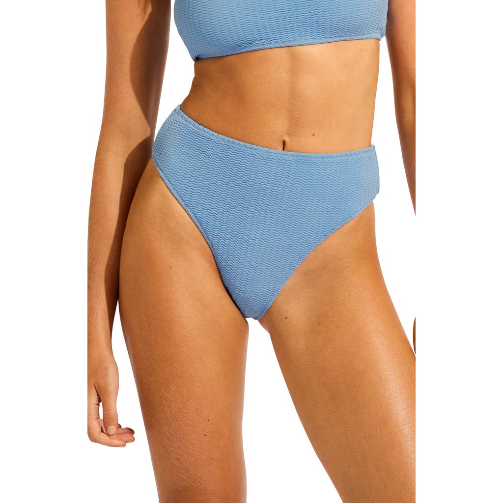Seafolly Sea Dive High Waist Bikini Bottoms In Blue