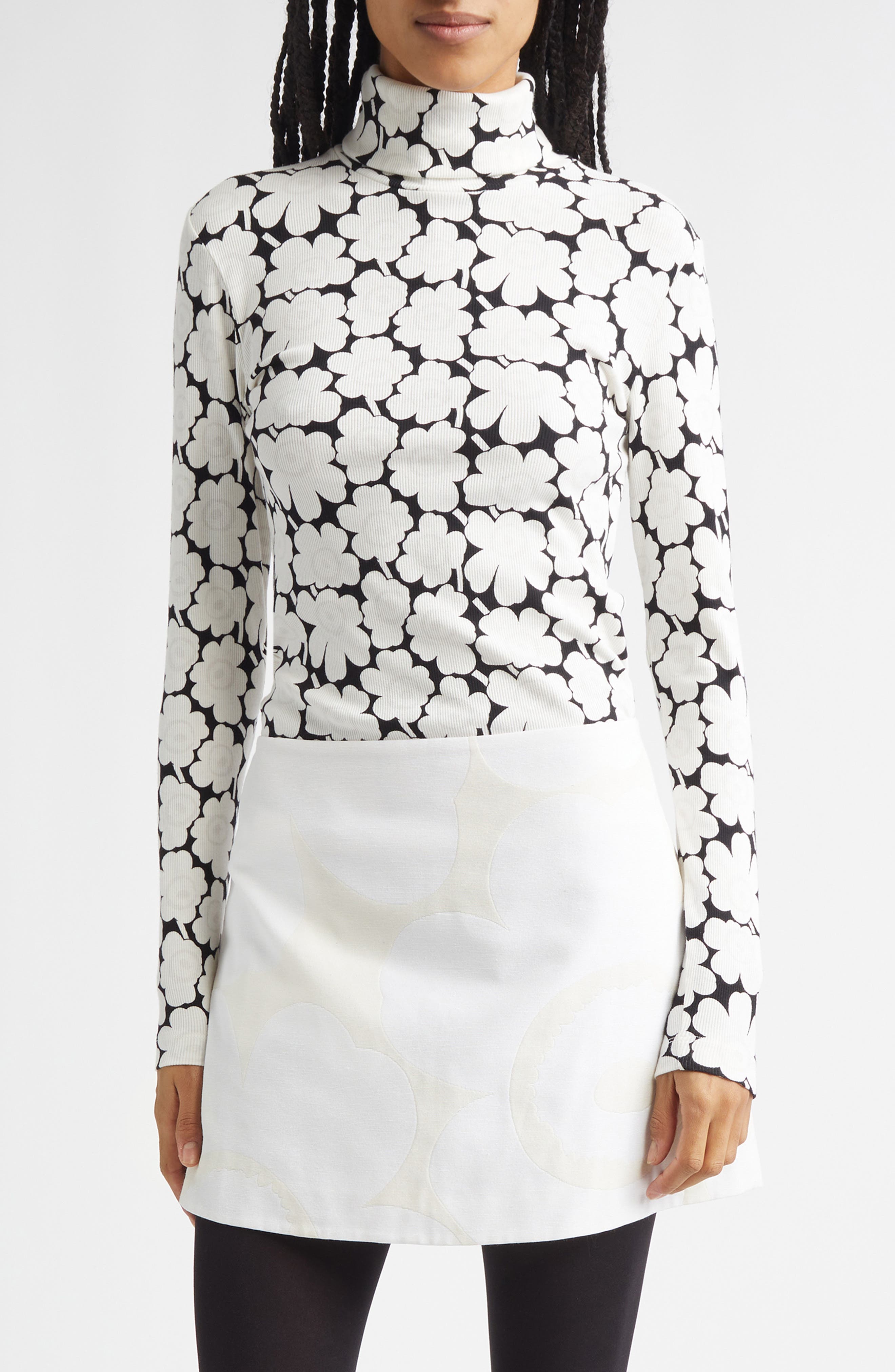 Emali Unikko Rib Jersey Turtleneck Top