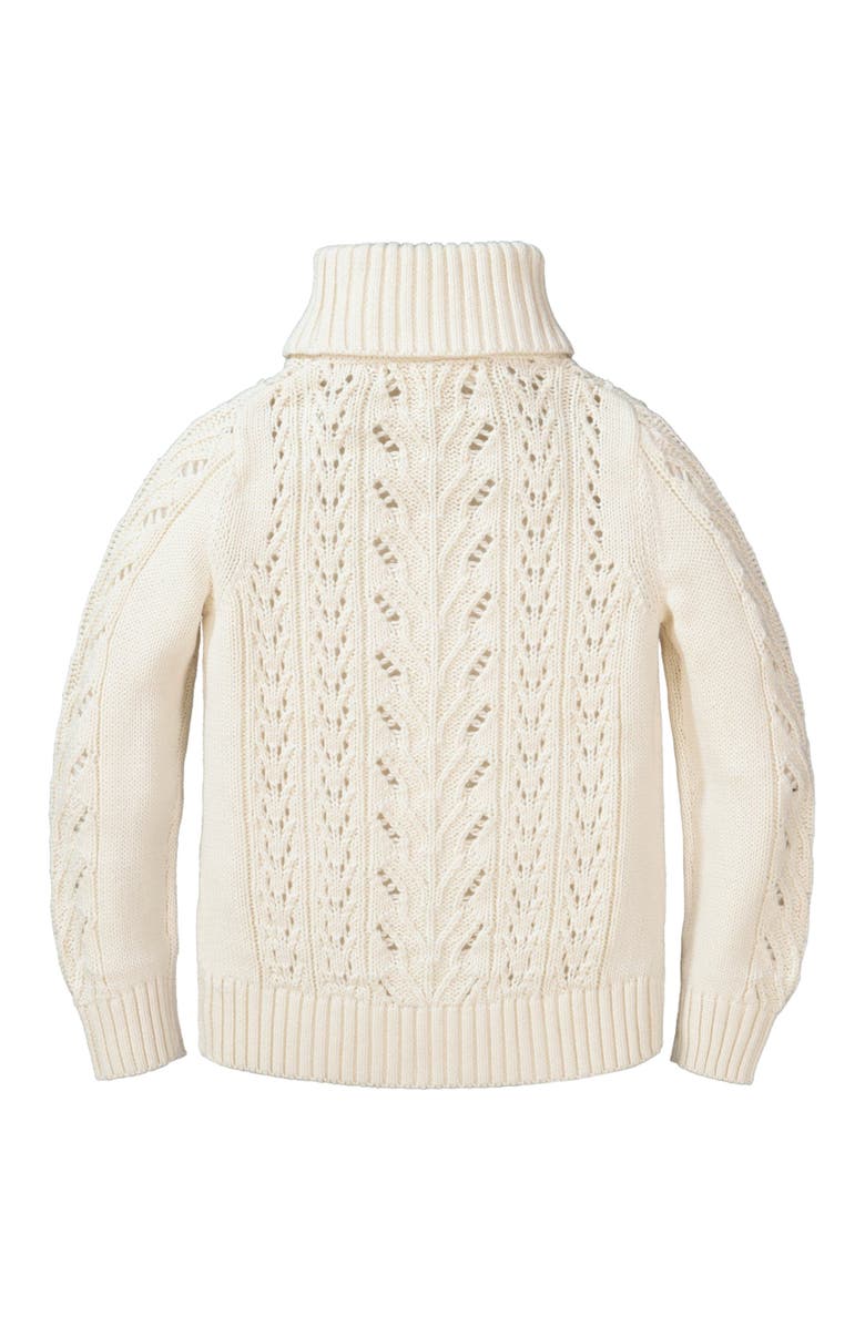 Hope & Henry Baby Girls' Organic Pointelle Turtleneck Sweater, Infant, Alternate, color, Ivory