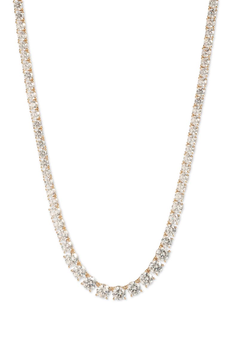 Peachy Keen Cubic Zirconia Necklace, Main, color, GOLD/ CRY