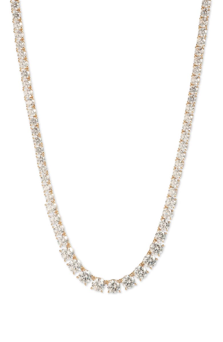 Marchesa Peachy Keen Cubic Zirconia Necklace, Main, color, Gold/ Cry
