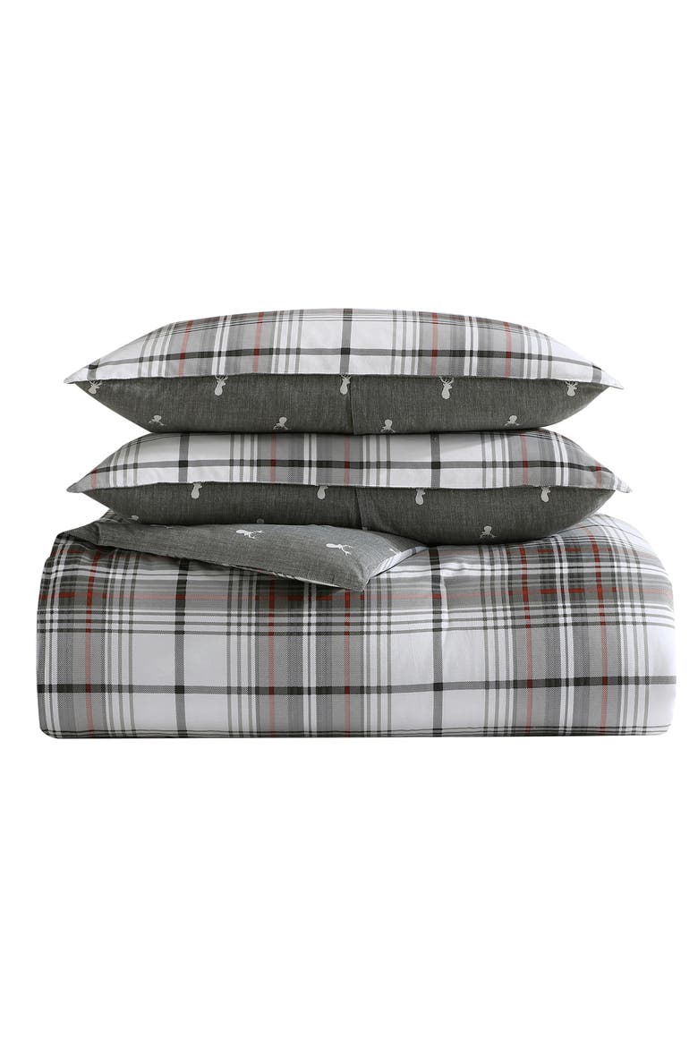 Alder Plaid Twin Comforter Set, Main, color, GREY MULTI