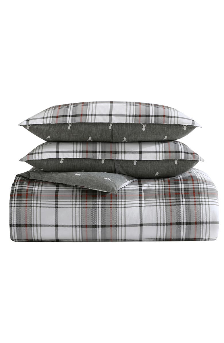 Eddie Bauer Alder Plaid Twin Comforter Set, Main, color, Grey Multi
