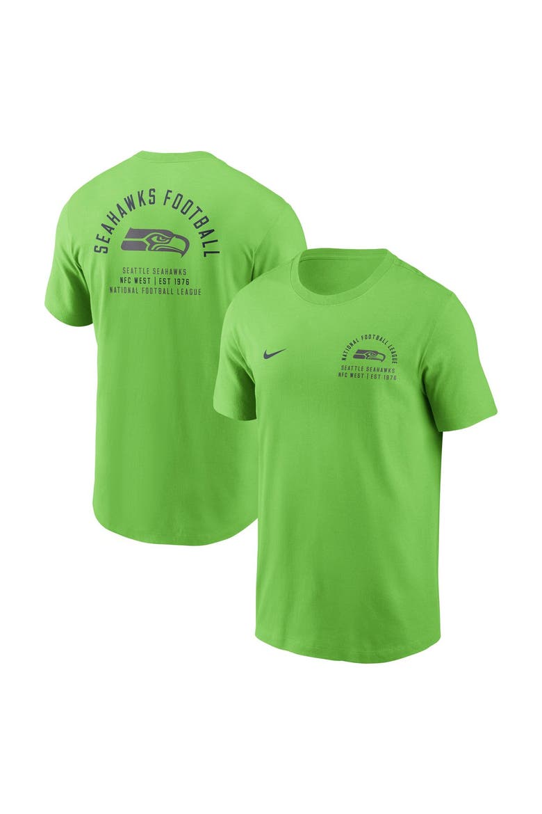 Men's Nike Neon Green Seattle Seahawks Split Logo T-Shirt, Main, color, Neon Green