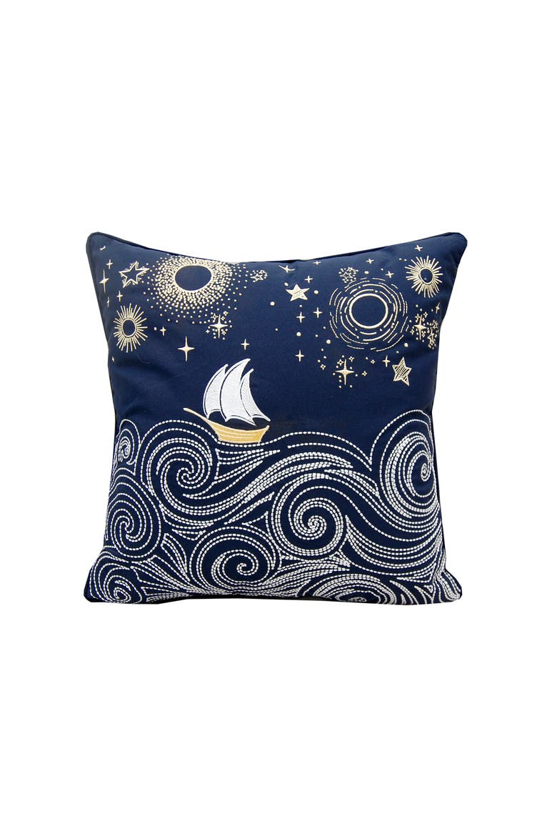 Cape Series Stormy Seas Indoor/Outdoor Accent Pillow, Main, color, Blue