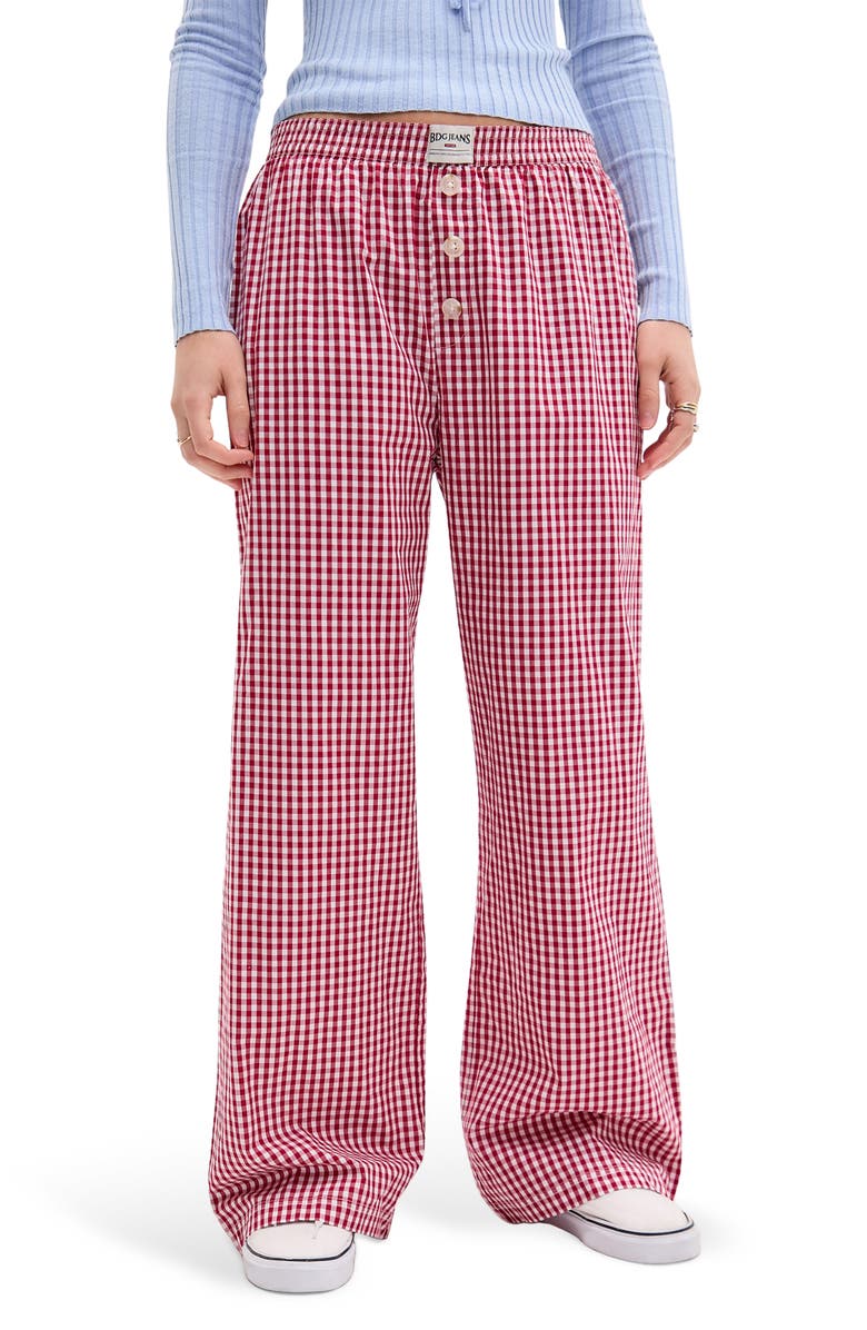 BDG Urban Outfitters Gingham Check Straight Leg Pants, Main, color,