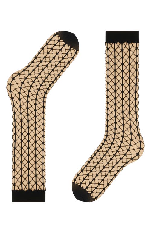 Falke Paradise Net Knee High Socks In Black