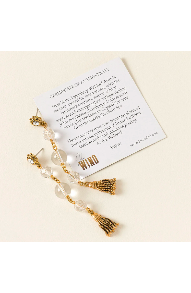 Uncommon Goods Waldorf Astoria Chandelier Earrings, Alternate, color, Gold / Clear
