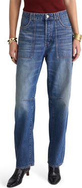 Madewell The Darted Utility Barrel Leg Jeans