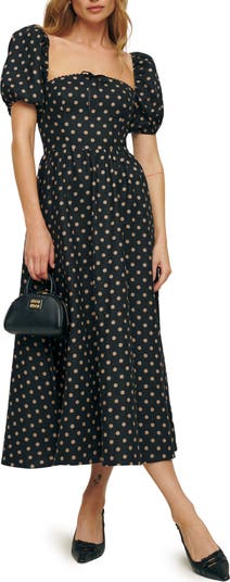Reformation Marella Puff Sleeve Linen Dress | Nordstrom