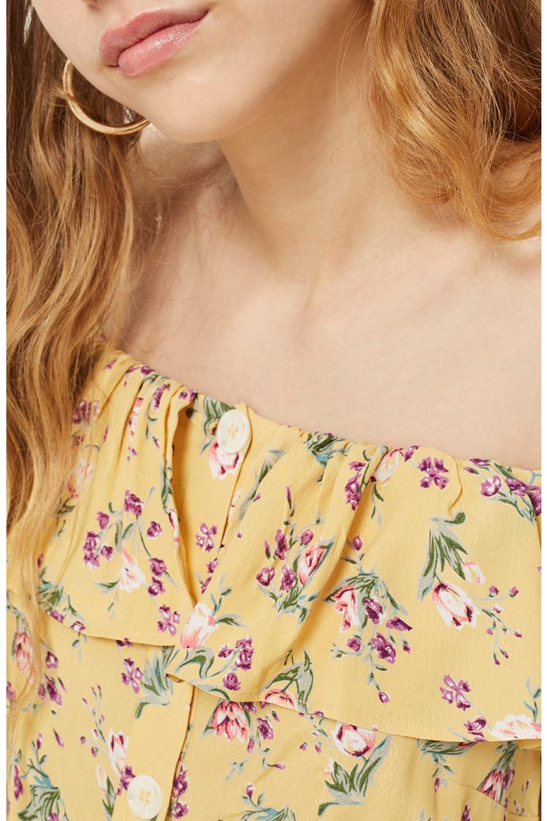 Spring Floral Minidress, Alternate, color, YELLOW MULTI