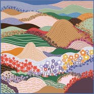 Jessie Zhao New York Double Sided Wool Silk Scarf Of Floral Mountain