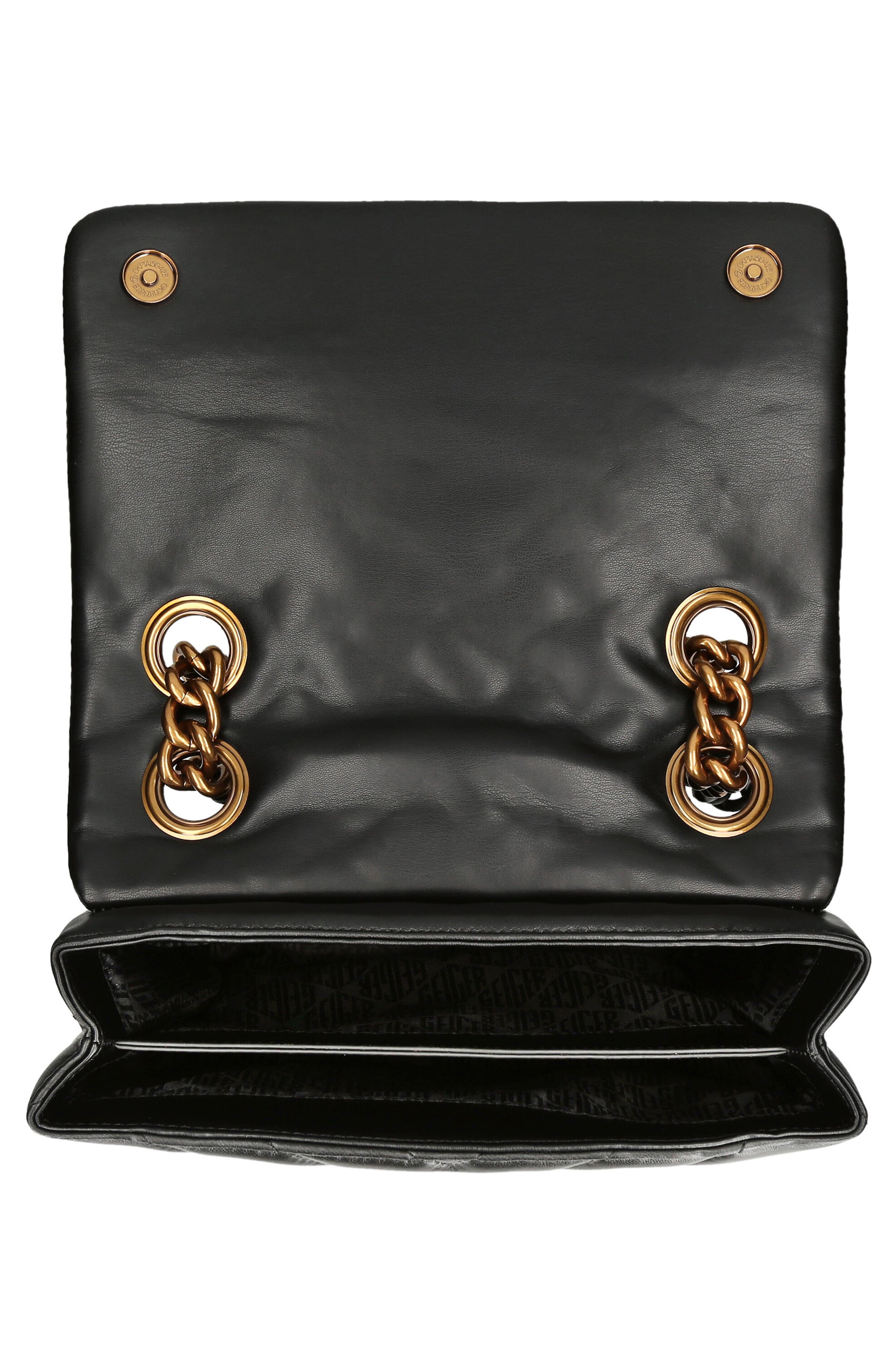 Kurt Geiger London Large Kensington Kurt Leather Convertible Shoulder Bag, Alternate, color, Black