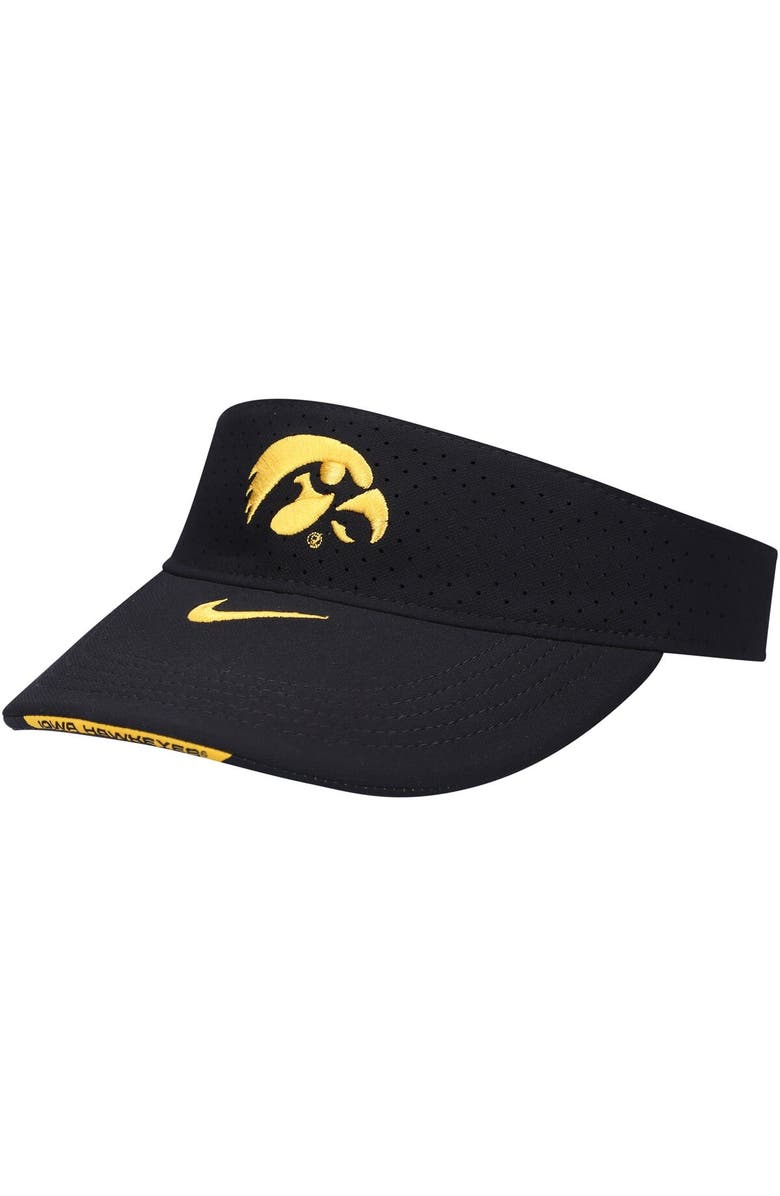 Nike Men's Nike Black Iowa Hawkeyes 2021 Sideline Performance Visor, Main, color,