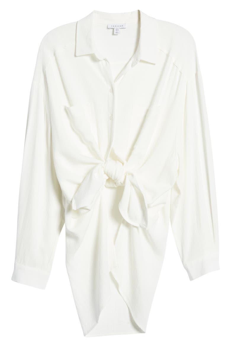 Oversize Button-Up Shirt, Alternate, color, CREAM