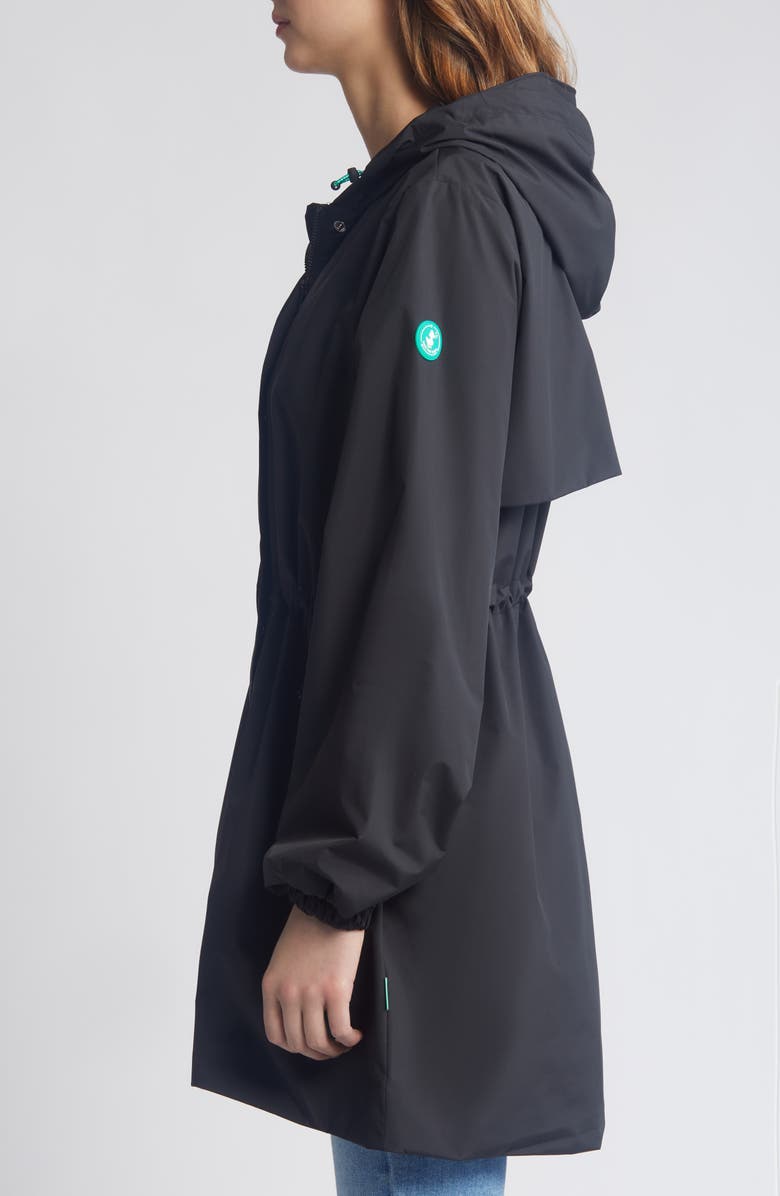 Save The Duck Fleur Water Resistant Hooded Raincoat, Alternate, color, 