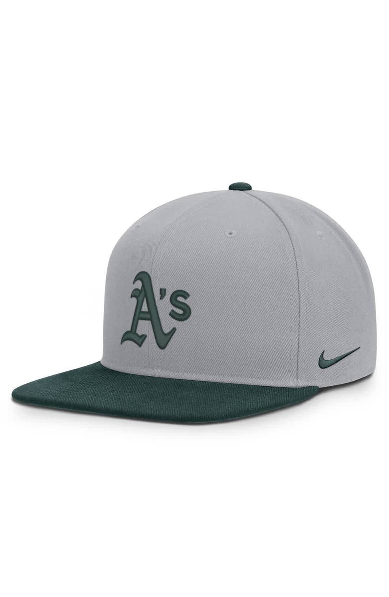 Nike Men's Nike Gray/Green Athletics Primetime Pro Dri-FIT Snapback Hat, Alternate, color, Gray