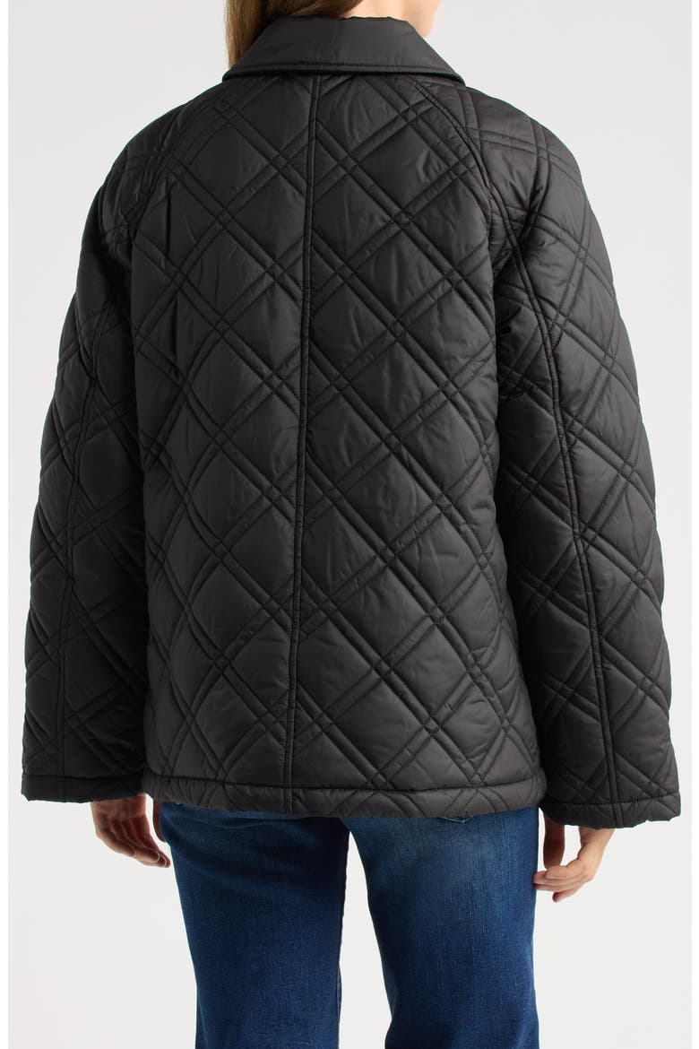 Crest Quilted Snap Jacket, Alternate, color, BLACK