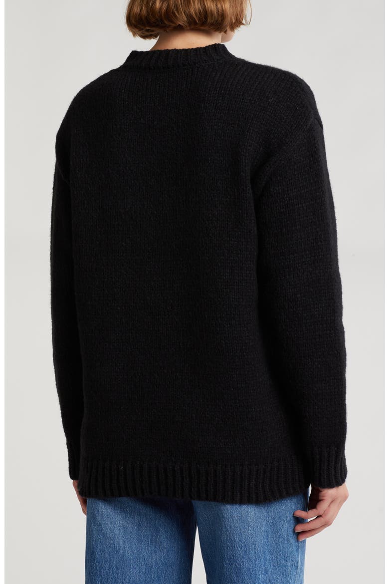 Fleur Oversize Sweater, Alternate, color, BLACK