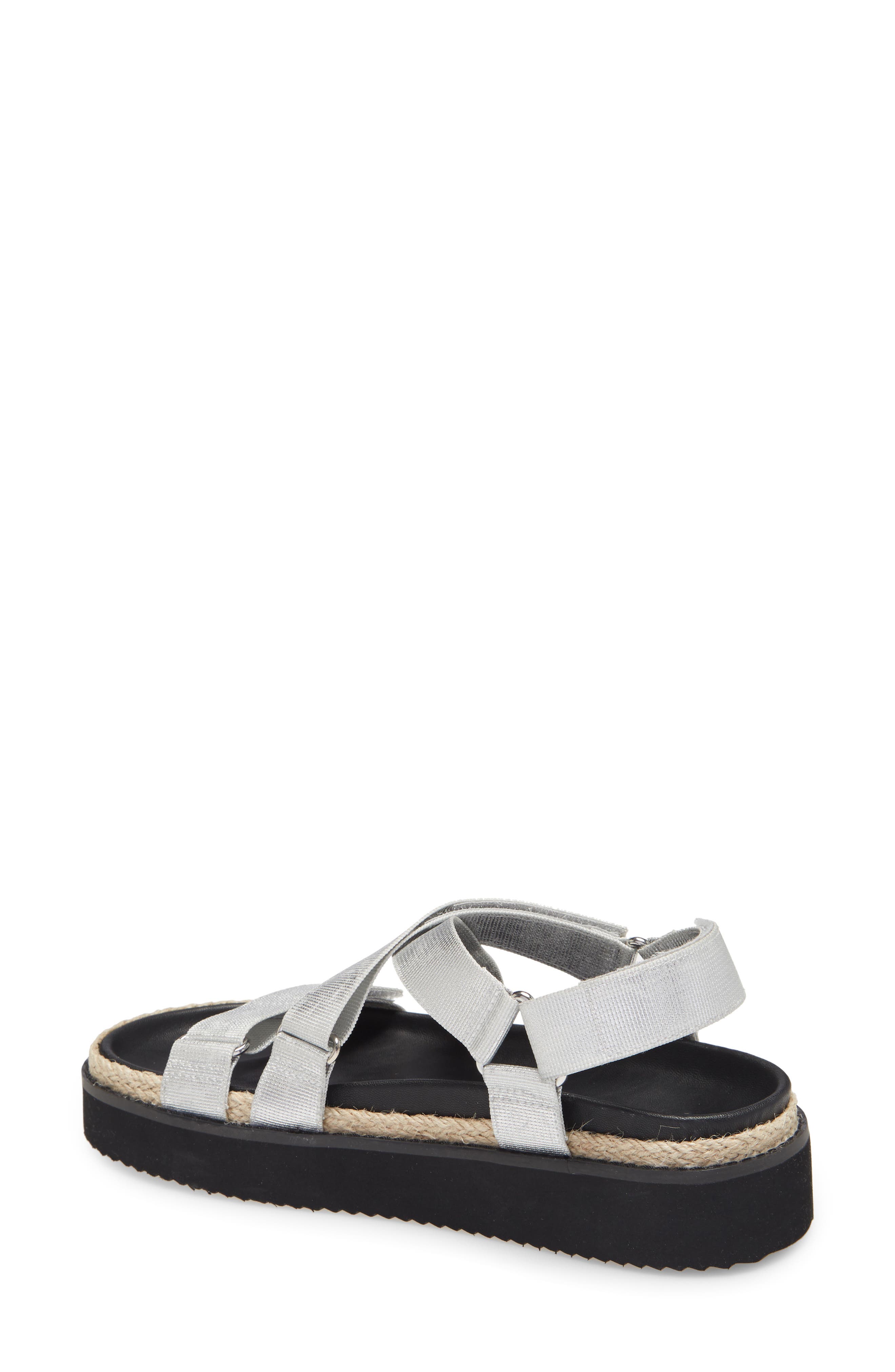 Gage Platform Sandal, Alternate, color, SILVER FABRIC