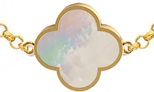 Gabi Rielle Sweet Lucky Mother-of-pearl Station Necklace In Gold