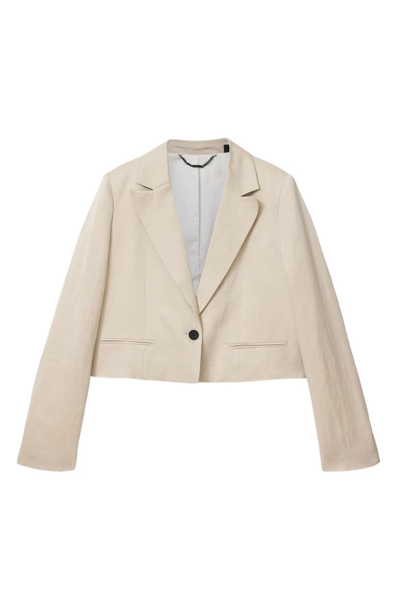 AllSaints Helena Crop Blazer, Alternate, color, Stone