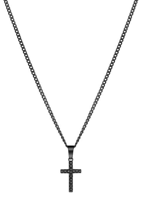 Men's Black Cross Necklace