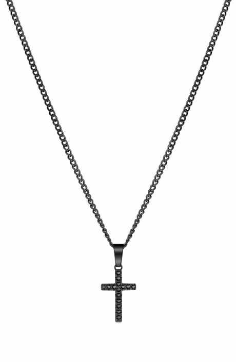Men's Black Cross Necklace