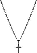 Ed Hardy Men's Black Cross Necklace