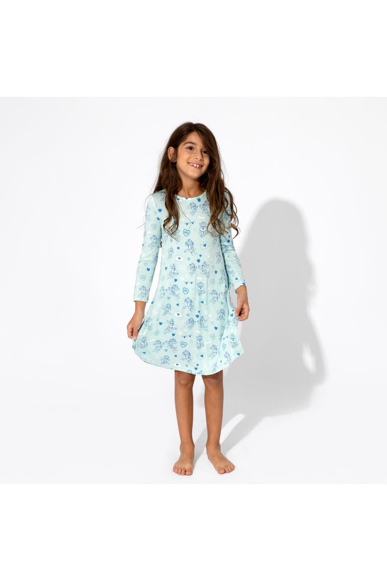 Kids' PAW Patrol Valentine's Blue Long Sleeve Dress, Alternate, color, PAW Valentine Blue