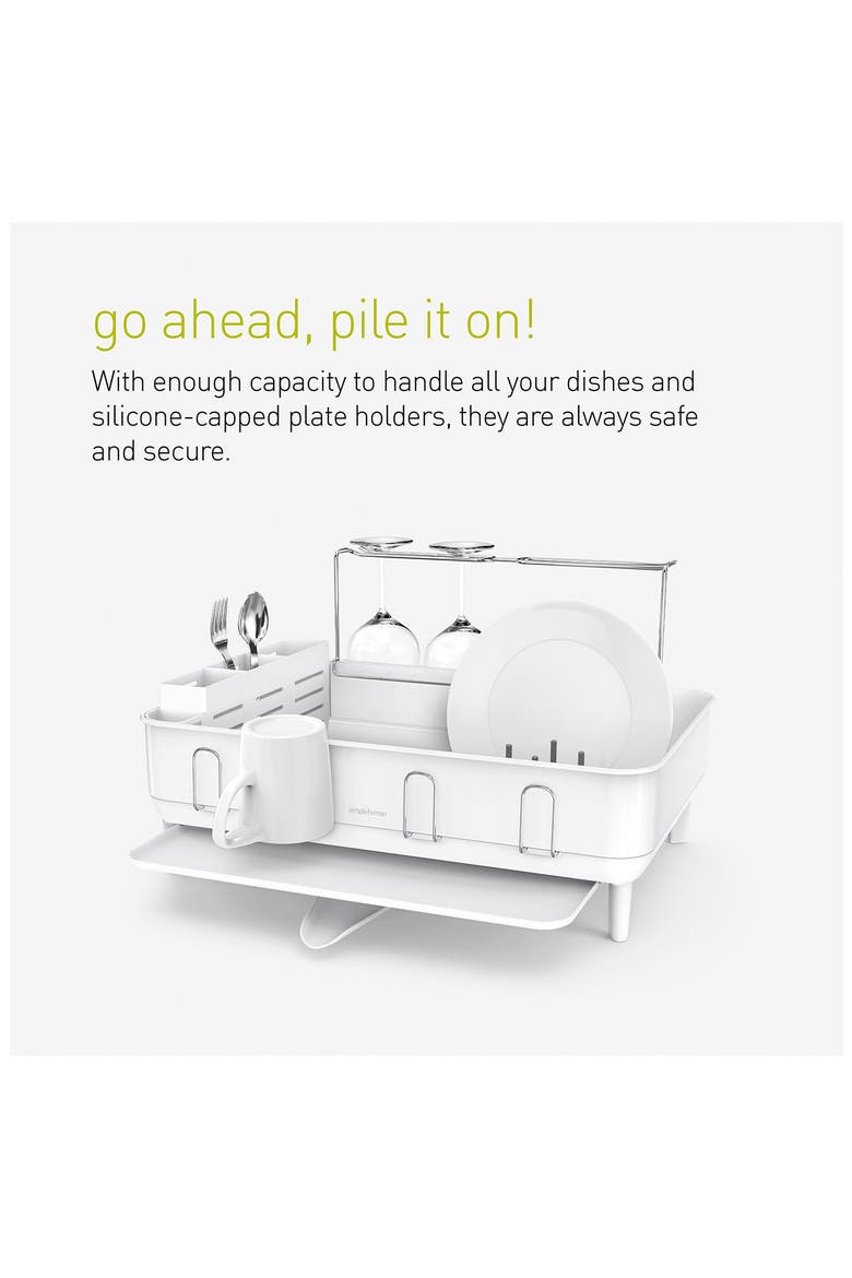 steel frame dishrack, Alternate, color, WHITE