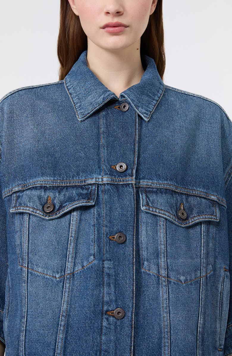 Weekend Max Mara Liuti Crop Denim Jacket, Alternate, color, Navy