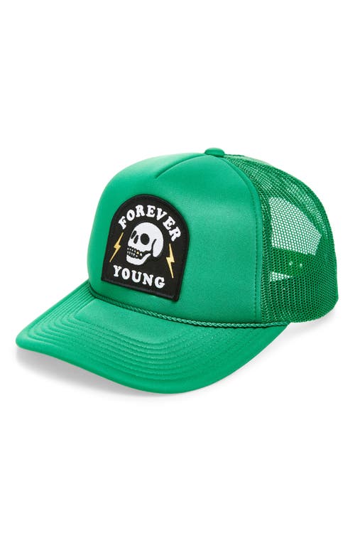 Local Beach Forever Young Patch Trucker Hat In Green
