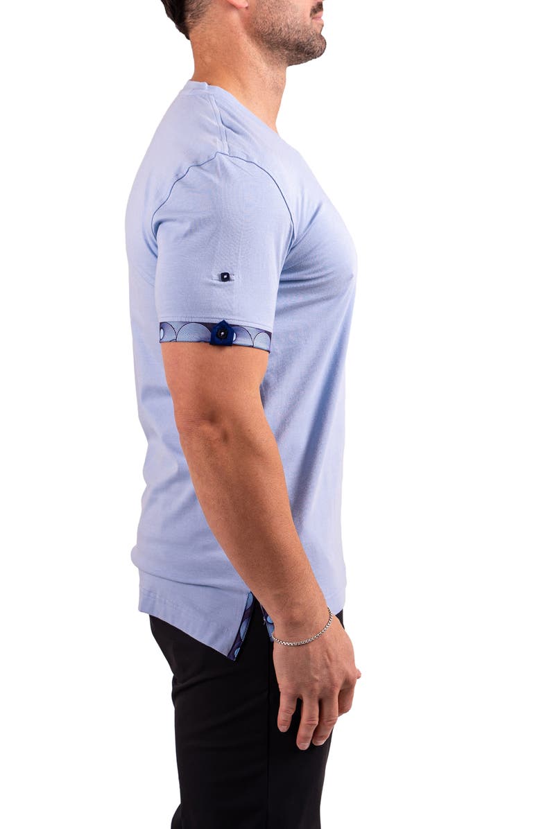 Maceoo Vivaldi Sky Blue V-Neck Cotton T-Shirt, Alternate, color, Blue